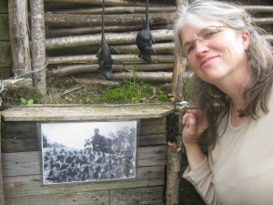 Me in a French reenactment trench site on the Western Front, posing next to the rats. 